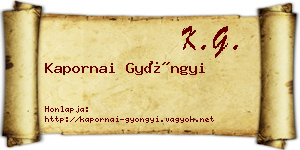 Kapornai Gyöngyi névjegykártya