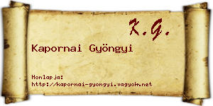 Kapornai Gyöngyi névjegykártya