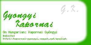 gyongyi kapornai business card
