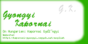 gyongyi kapornai business card